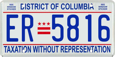 DC license plate ER5816