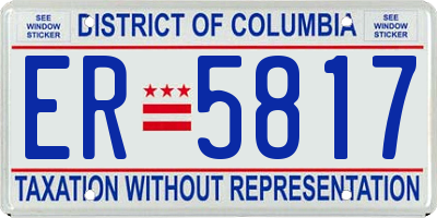 DC license plate ER5817