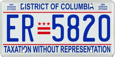 DC license plate ER5820