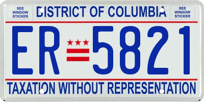 DC license plate ER5821