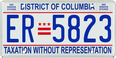 DC license plate ER5823