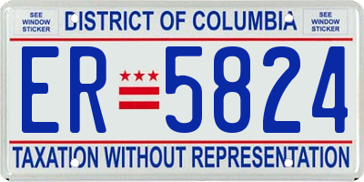 DC license plate ER5824