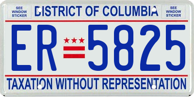 DC license plate ER5825
