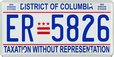 DC license plate ER5826