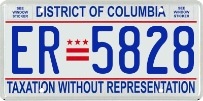 DC license plate ER5828