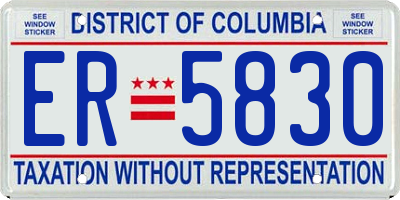 DC license plate ER5830