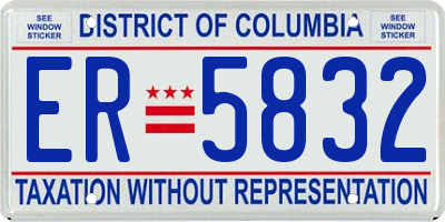 DC license plate ER5832