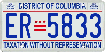 DC license plate ER5833