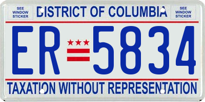 DC license plate ER5834