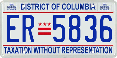 DC license plate ER5836