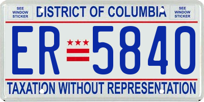 DC license plate ER5840