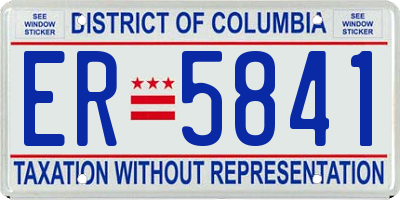 DC license plate ER5841