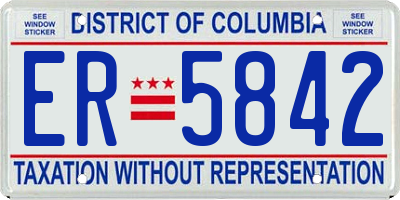DC license plate ER5842