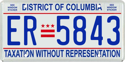 DC license plate ER5843