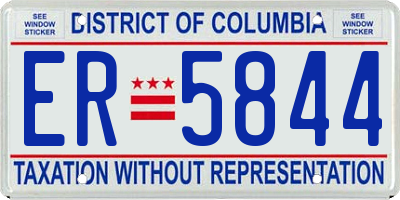DC license plate ER5844