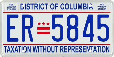 DC license plate ER5845