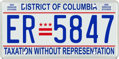 DC license plate ER5847