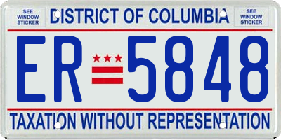 DC license plate ER5848