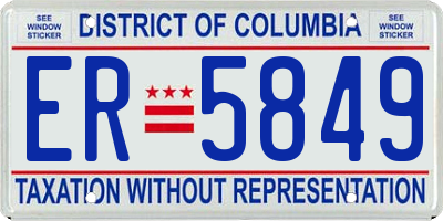DC license plate ER5849