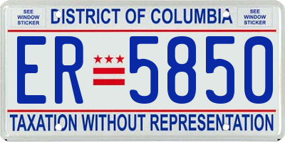 DC license plate ER5850
