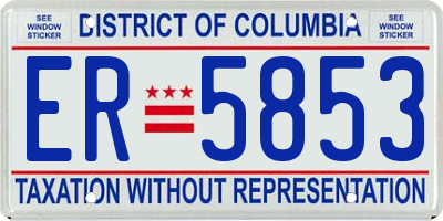 DC license plate ER5853