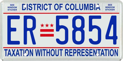 DC license plate ER5854