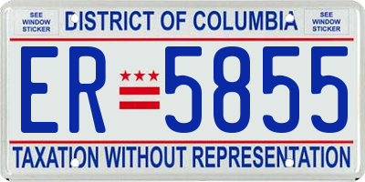 DC license plate ER5855