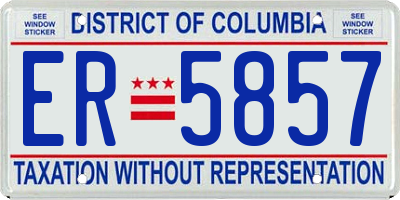 DC license plate ER5857