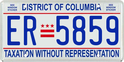 DC license plate ER5859