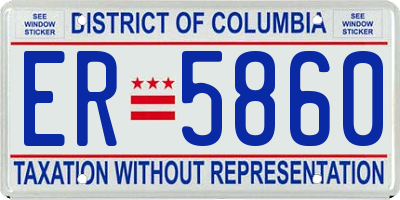 DC license plate ER5860