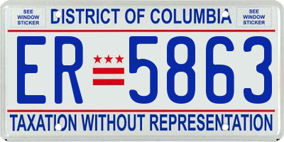 DC license plate ER5863