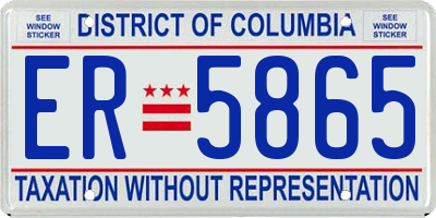 DC license plate ER5865