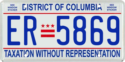 DC license plate ER5869