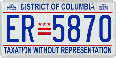 DC license plate ER5870