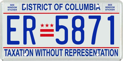 DC license plate ER5871
