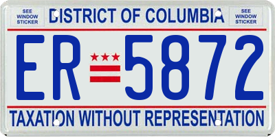 DC license plate ER5872