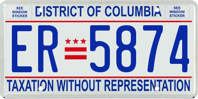 DC license plate ER5874