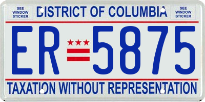 DC license plate ER5875