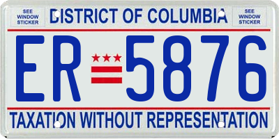 DC license plate ER5876