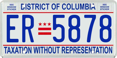 DC license plate ER5878