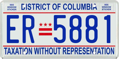 DC license plate ER5881