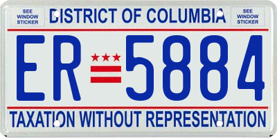 DC license plate ER5884
