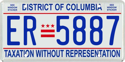 DC license plate ER5887