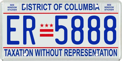 DC license plate ER5888
