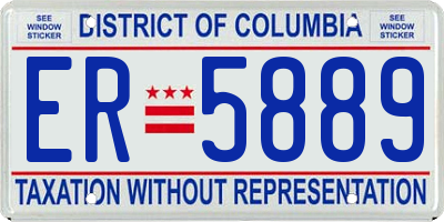 DC license plate ER5889