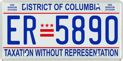 DC license plate ER5890