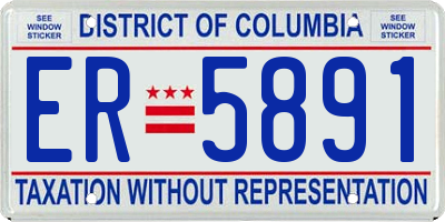 DC license plate ER5891