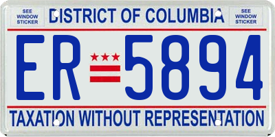 DC license plate ER5894