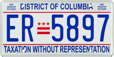 DC license plate ER5897