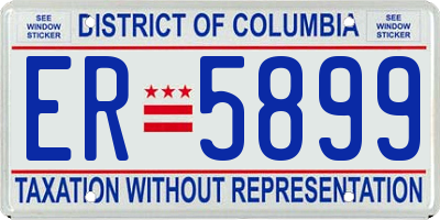 DC license plate ER5899